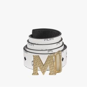 White mcm belt